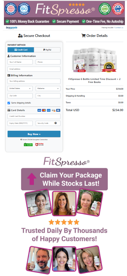FitSpresso Secured order page